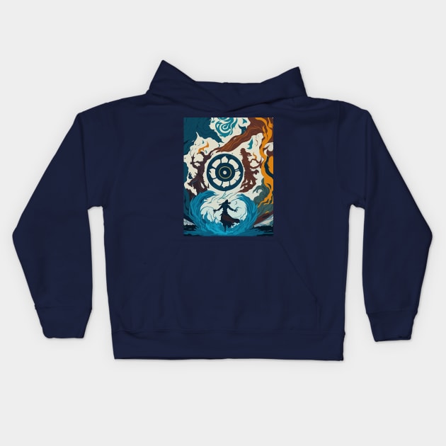 FOUR ELEMENTAL BENDING ARTS FROM AVATAR Kids Hoodie by KAVIPRIYAMART